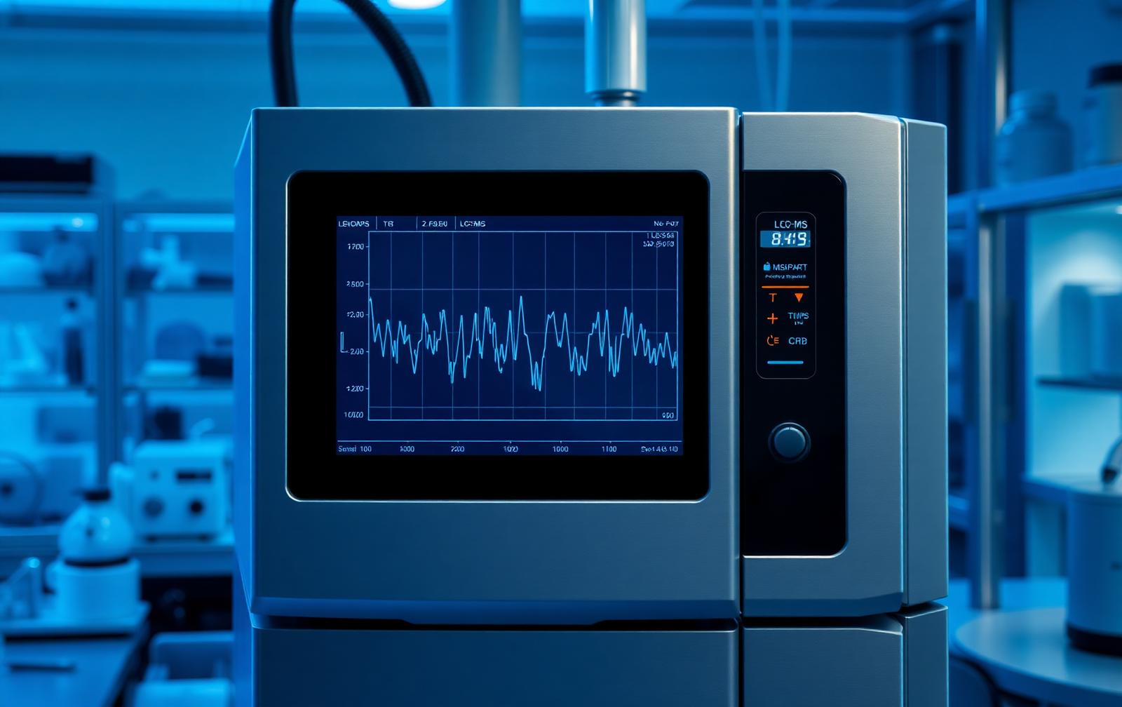 LC-MS Massenspektrometer mit Chromatogramm